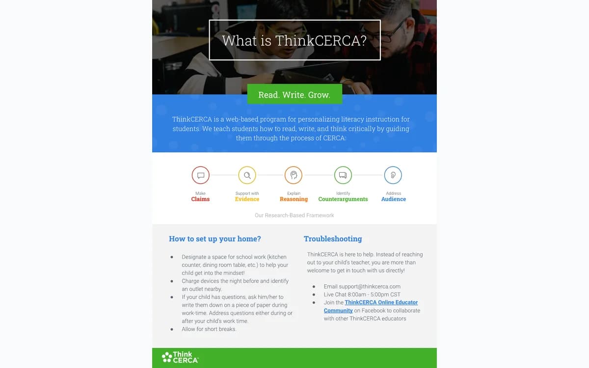 ThinkCERCA family and caregiver learning guide