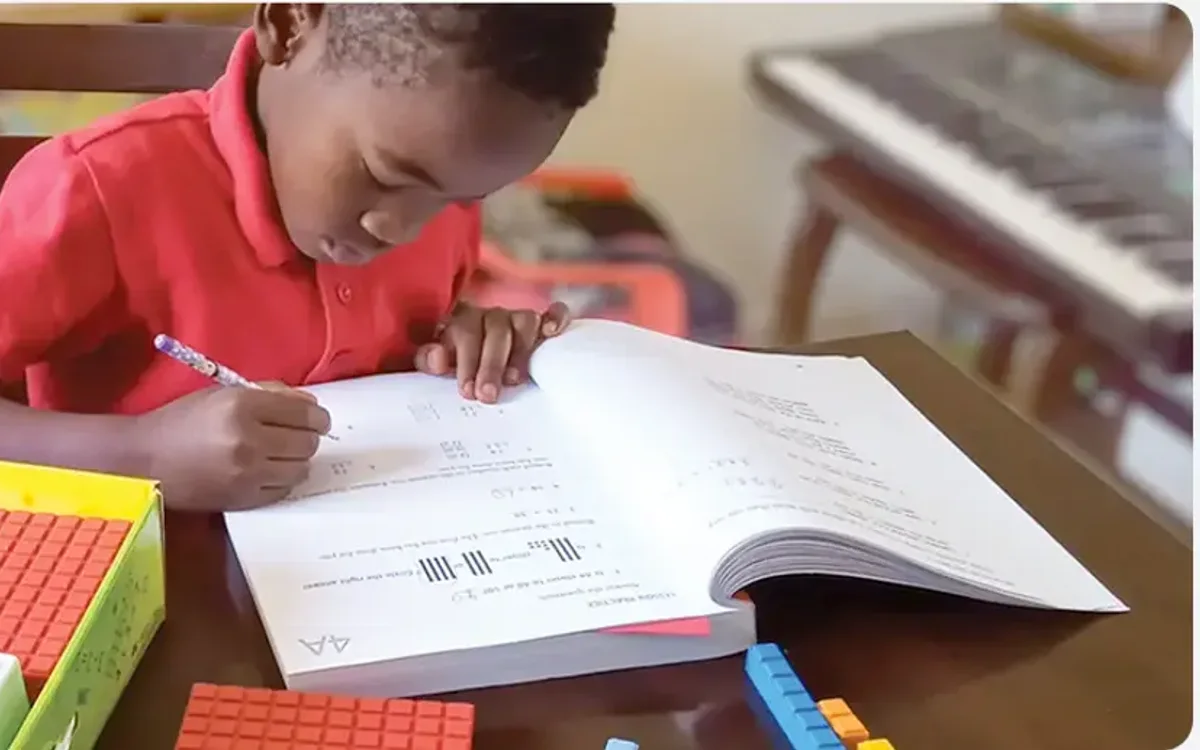 Kid studying