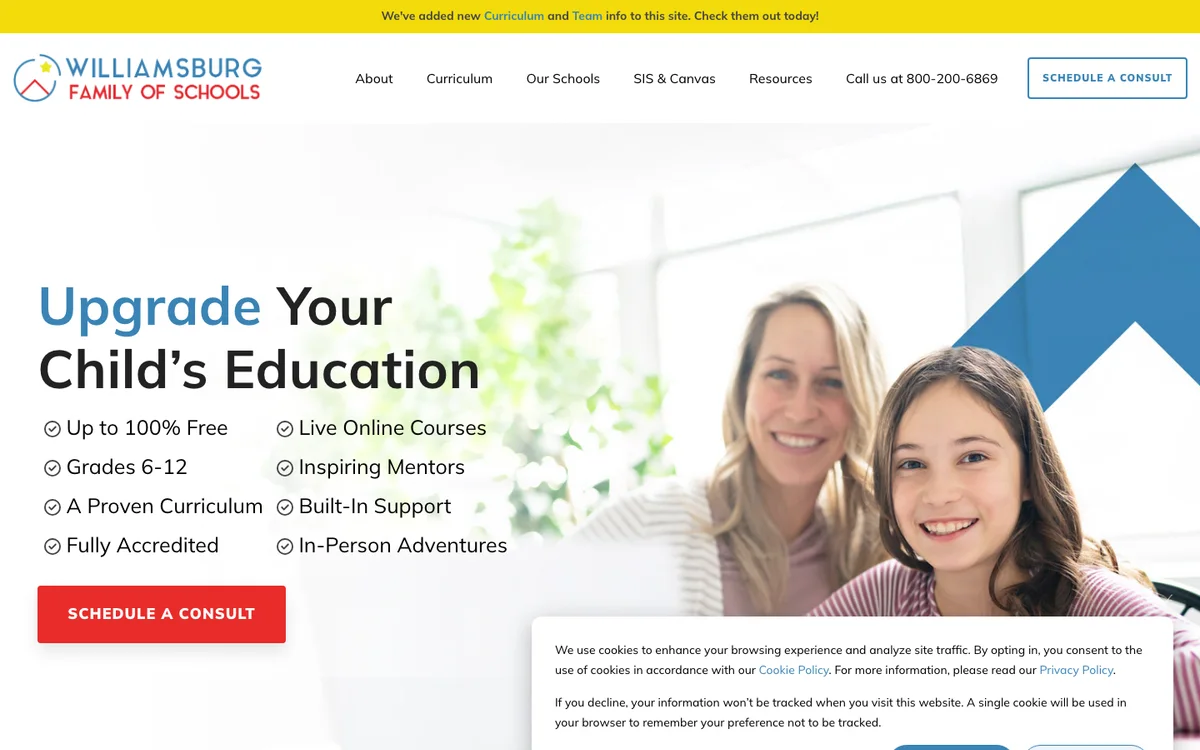 Williamsburg Academy online liberal arts and mentoring program