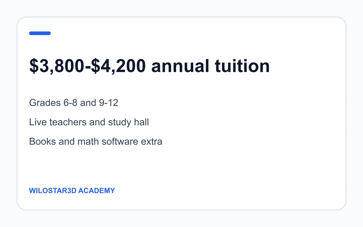 WiloStar3D 2026-27 tuition and included teaching