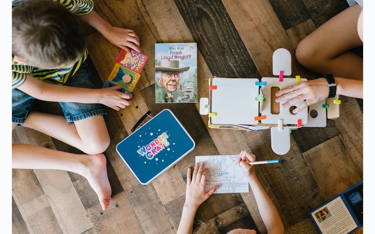 Wonder Crate biography book, activity kit, and reusable case