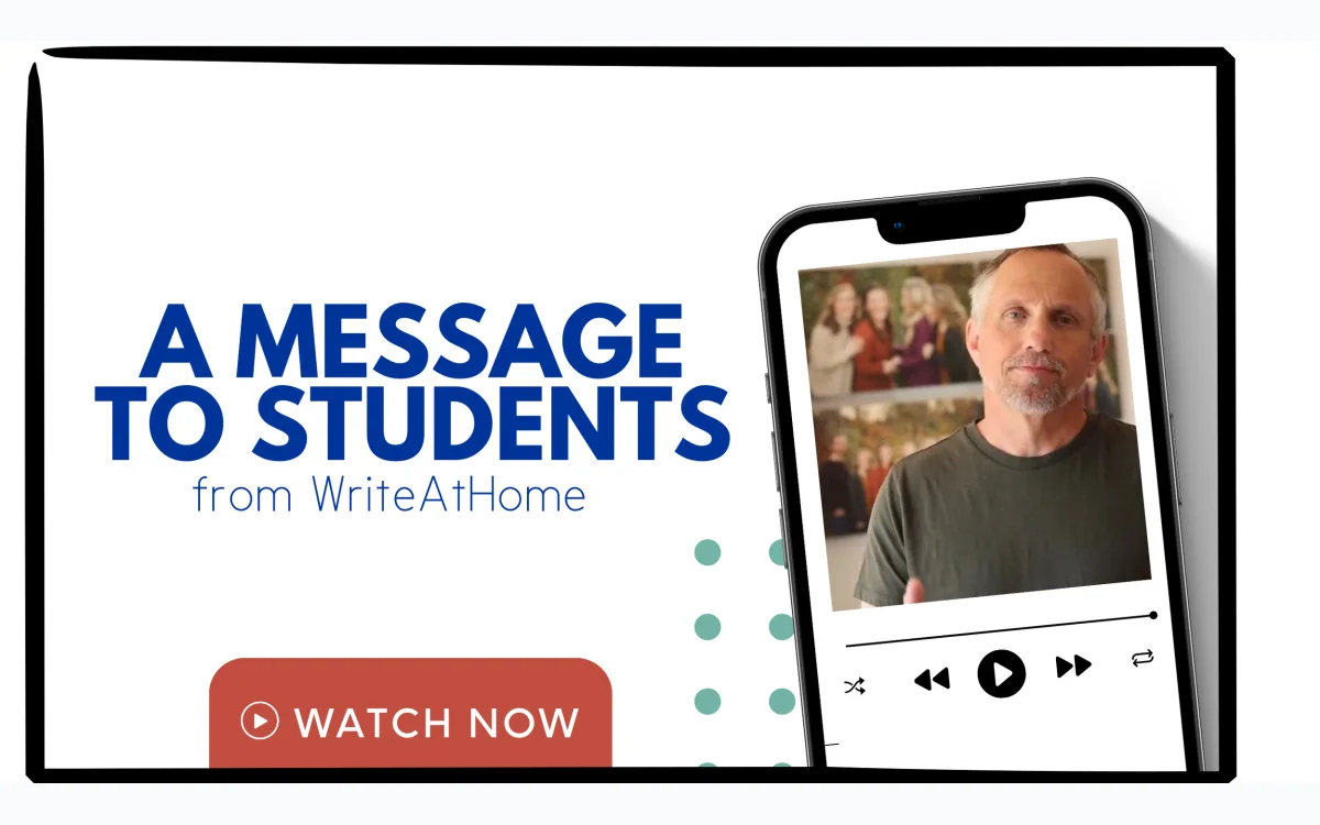 WriteAtHome course message for students
