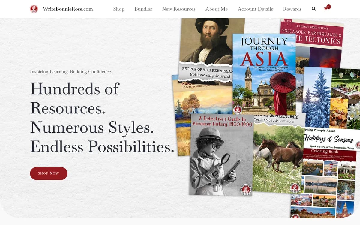 WriteBonnieRose printable homeschool resource catalog